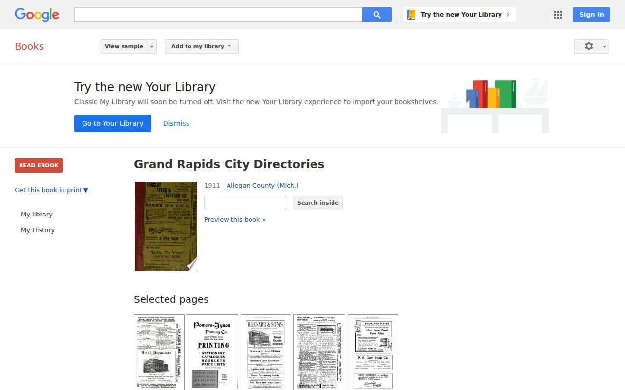 Kent County city directory volumes in the digitized Grand Rapids collection