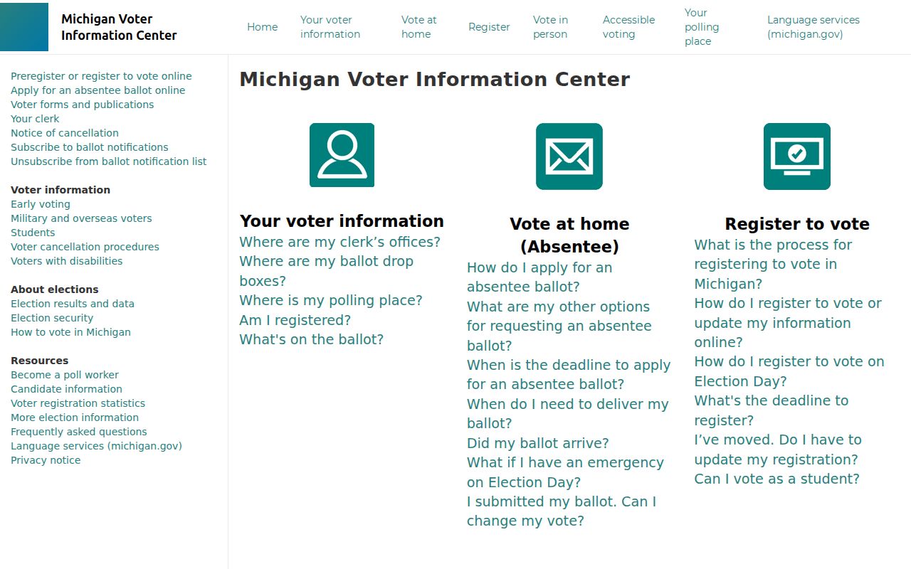 Kent County residents directory Michigan voter lookup screen